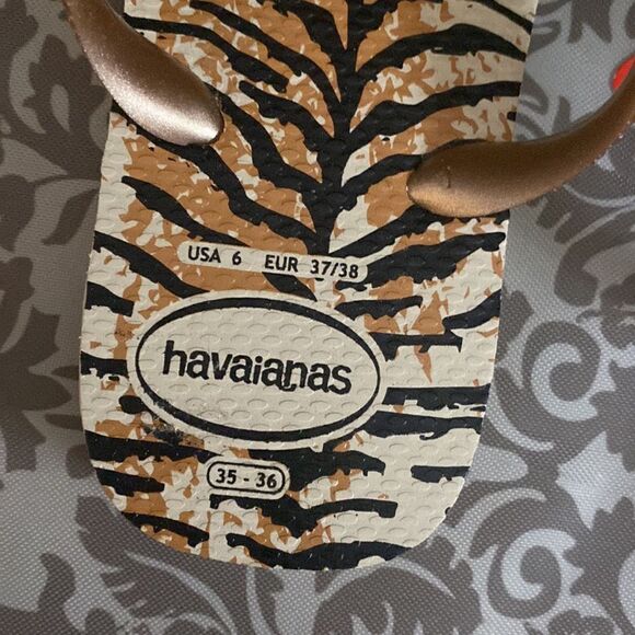 Gold/Rose Havaianas Flip Flops - Picture 5 of 5
